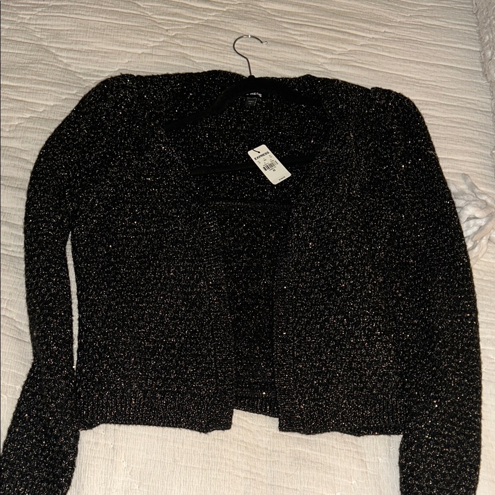 Express Black Sparkle Cardigan 2 piece